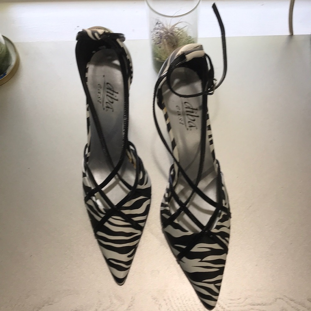 Zebra print heels